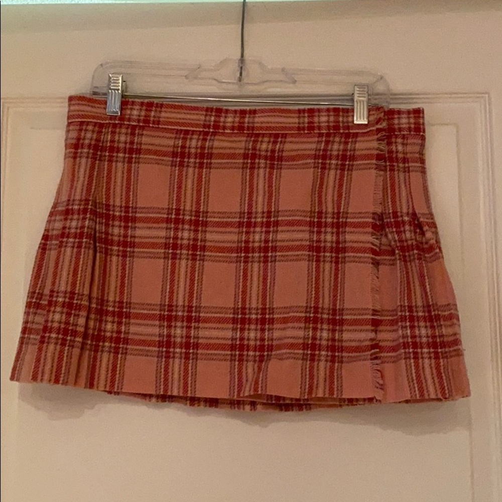 Pleated wrap mini skirt